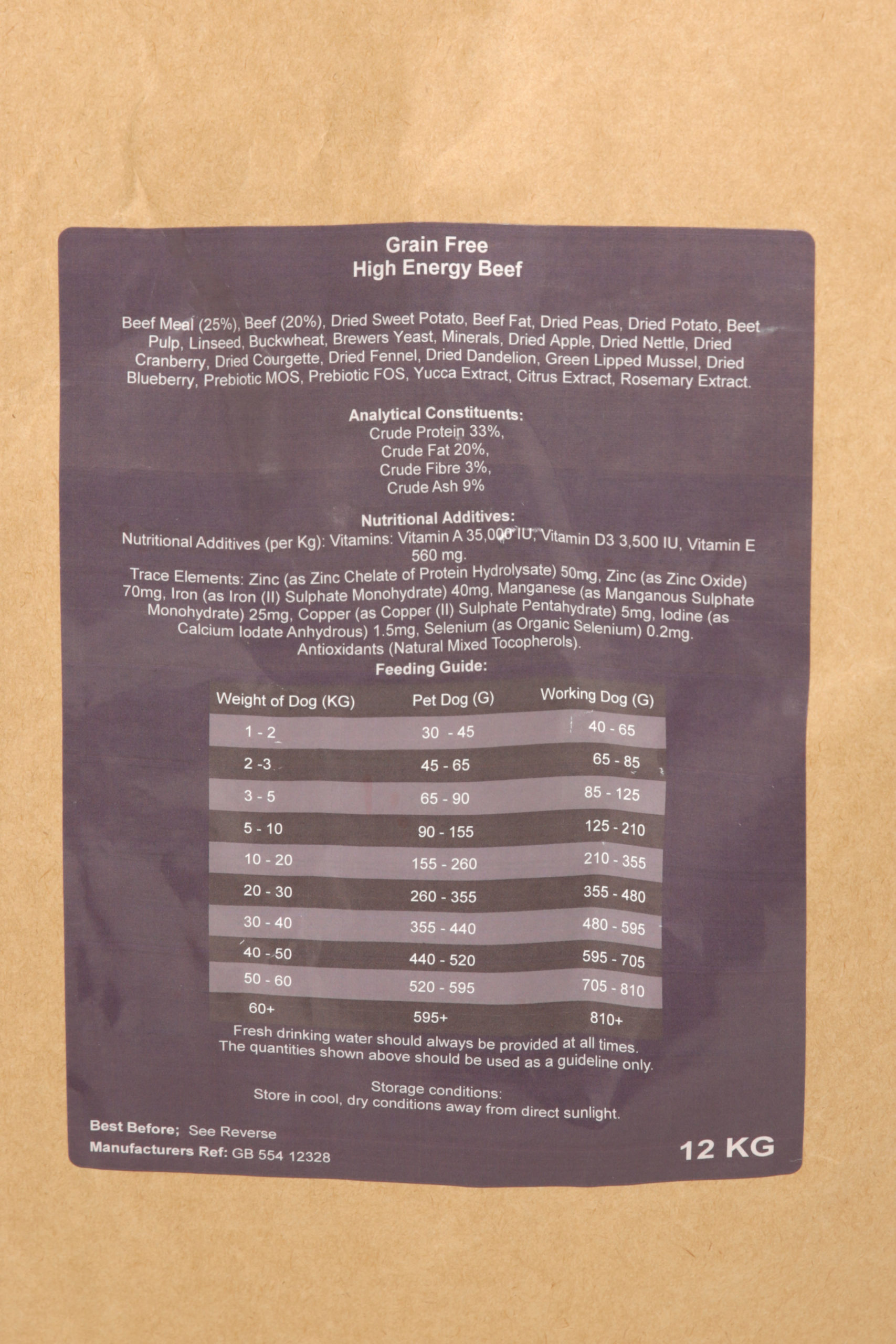 Curated visual reference: Visual Reference: Performance High Energy Grain Free Beef 12Kg
